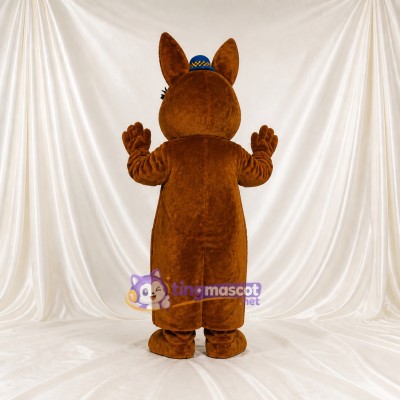 Brown Kangaroo Mascot Costume Full Body for Adults School Events