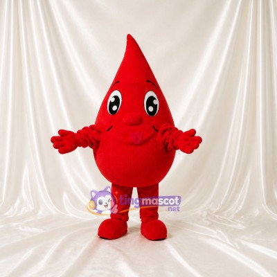 Red Blood Drop Mascot Costume Full Body for Adults Promotions