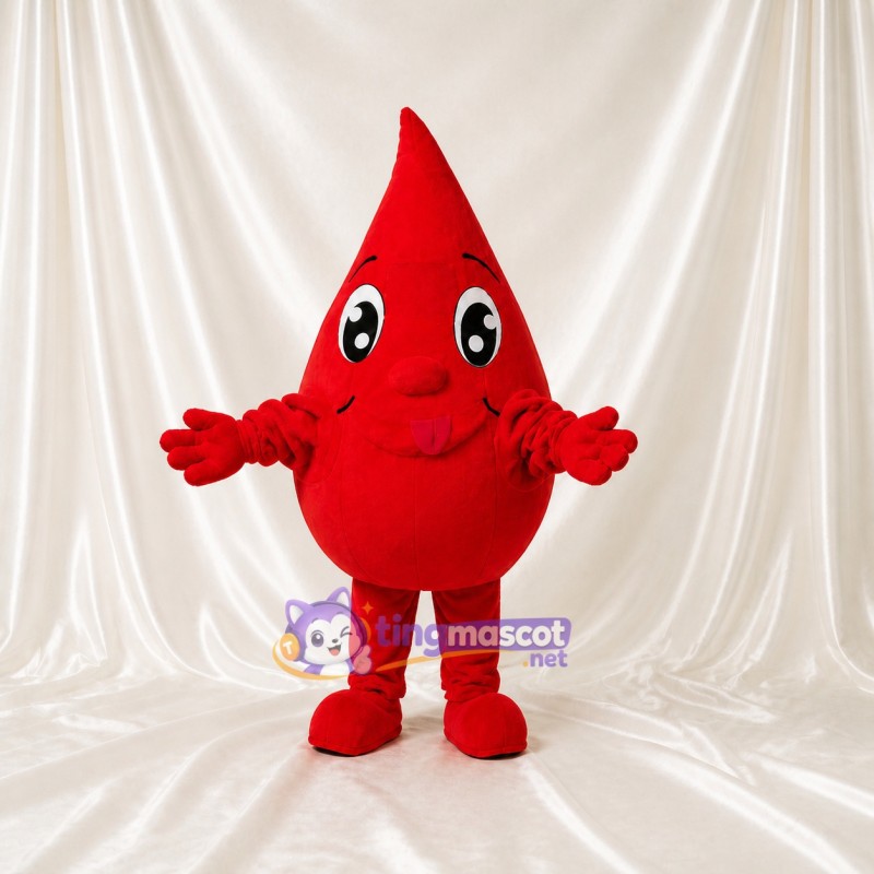 Red Blood Drop Mascot Costume Full Body for Adults Promotions