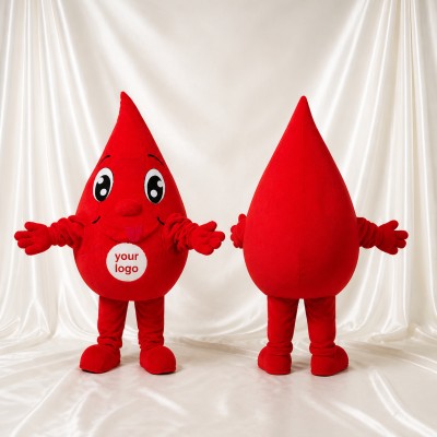 Red Blood Drop Mascot Costume Full Body for Adults Promotions
