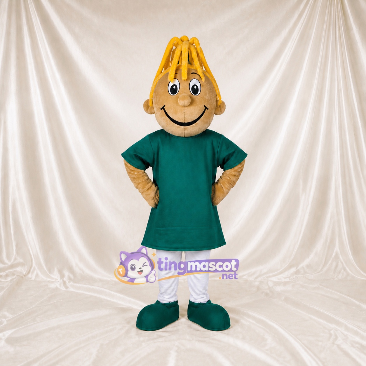 Yellow Cartoon Woman Mascot Costume Full Body for Adults School Events Yellow Cartoon Woman Mascot Costume Full Body for Adults School Events