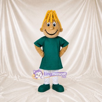 Femme jaune de dessin animé Costume de mascotte intégral pour adultes Événements scolaires