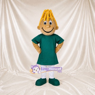 Yellow Cartoon Woman Mascot Costume Full Body for Adults School Events