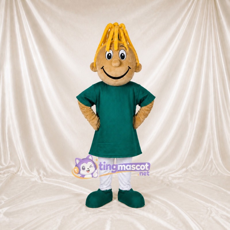 Yellow Cartoon Woman Mascot Costume Full Body for Adults School Events