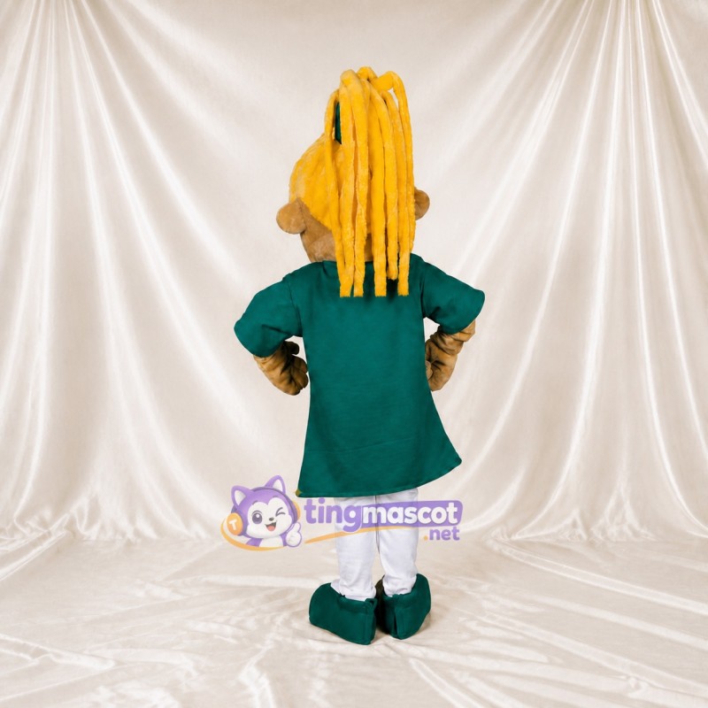 Yellow Cartoon Woman Mascot Costume Full Body for Adults School Events