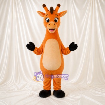 Orange Giraffe Mascot Costume Full Body for Adults School Events