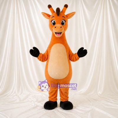 Orange Giraffe Mascot Costume Full Body for Adults School Events