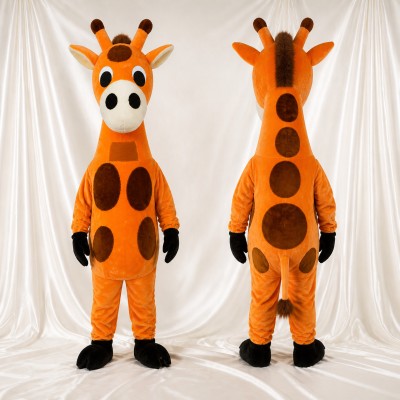 Construction Giraffe Mascot Costume Full Body for Adults School Events