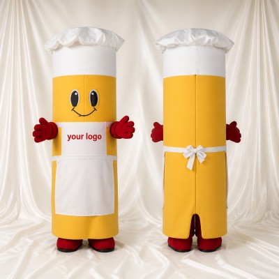Chef Cylinder Mascot Costume Full Body for Adults Promotions