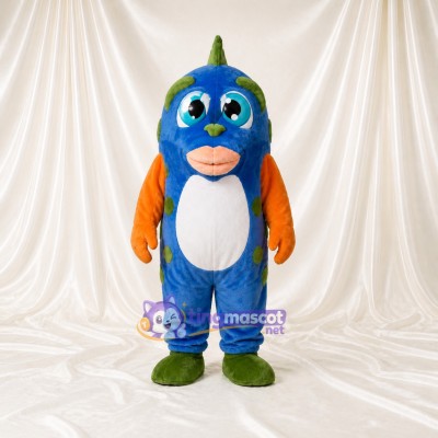 Blue Sculpted Fantasy Monster Mascot Costume Full Body for Adults School Events