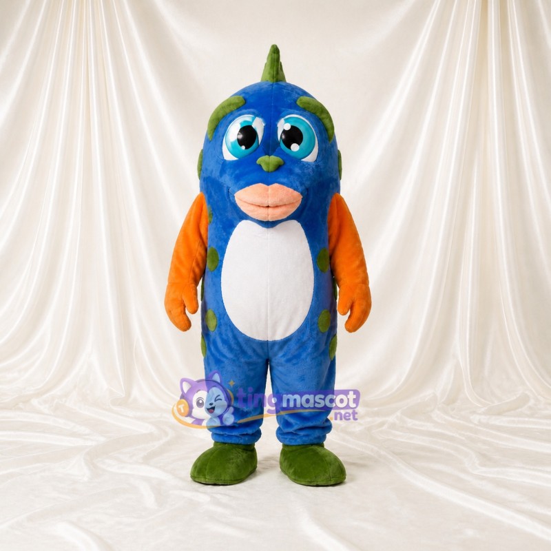 Blue Sculpted Fantasy Monster Mascot Costume Full Body for Adults School Events