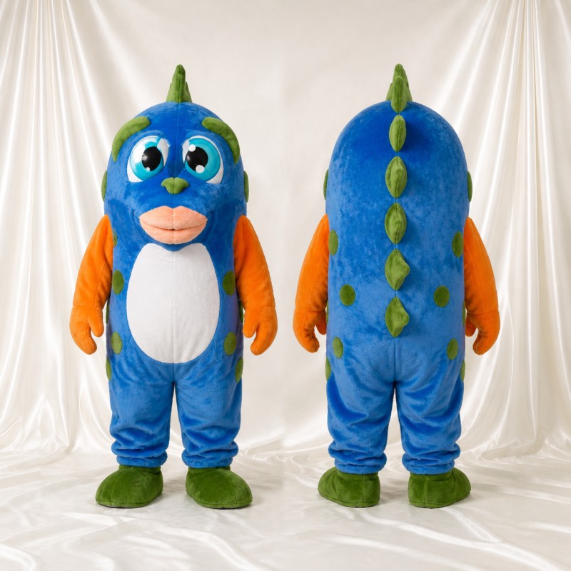 Blue Sculpted Fantasy Monster Mascot Costume Full Body for Adults School Events