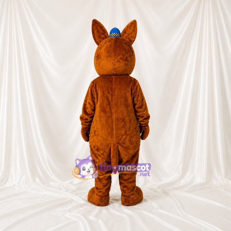 Brown Construction Kangaroo Mascot Costume Full Body for Adults School Events