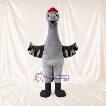 Gray Goose Mascot Costume Full Body for Adults School Events