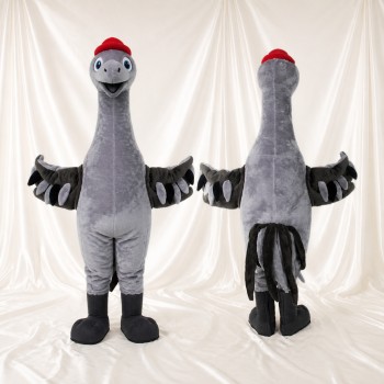 Gray Goose Mascot Costume Full Body for Adults School Events