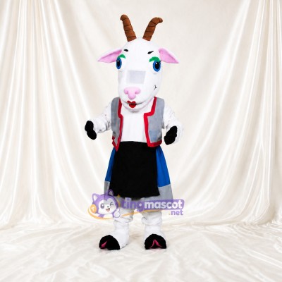 White Goat Worker Mascot Costume Full Body for Adults Promotions