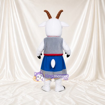 White Goat Worker Mascot Costume Full Body for Adults Promotions