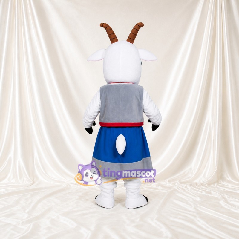 White Goat Worker Mascot Costume Full Body for Adults Promotions