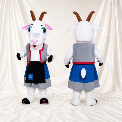 White Goat Worker Mascot Costume Full Body for Adults Promotions