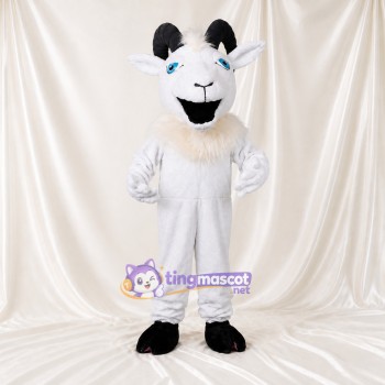 Bélier Blanc Costume de mascotte intégral pour adultes Événements scolaires