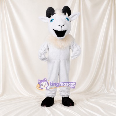 Bélier Blanc Costume de mascotte intégral pour adultes Événements scolaires