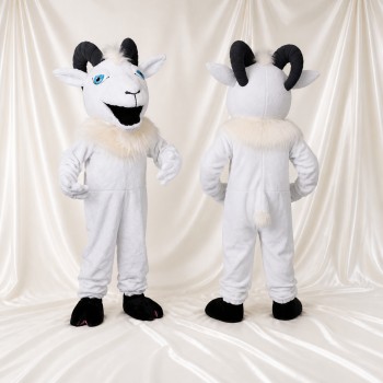 Bélier Blanc Costume de mascotte intégral pour adultes Événements scolaires