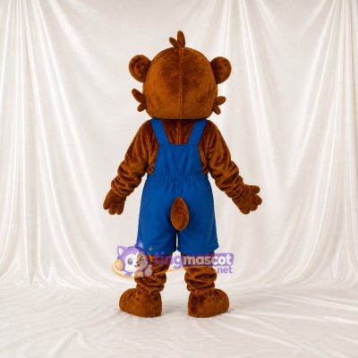 Brown Beaver Worker Mascot Costume Full Body for Adults Promotions