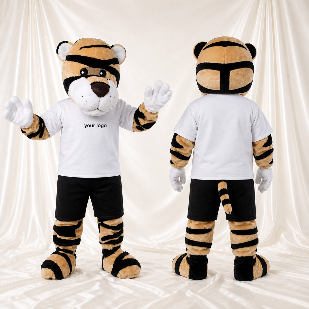 White Team Uniform Tiger Athlete Mascot Costume Full Body for Adults Sports White Team Uniform Tiger Athlete Mascot Costume Full Body for Adults Sports
