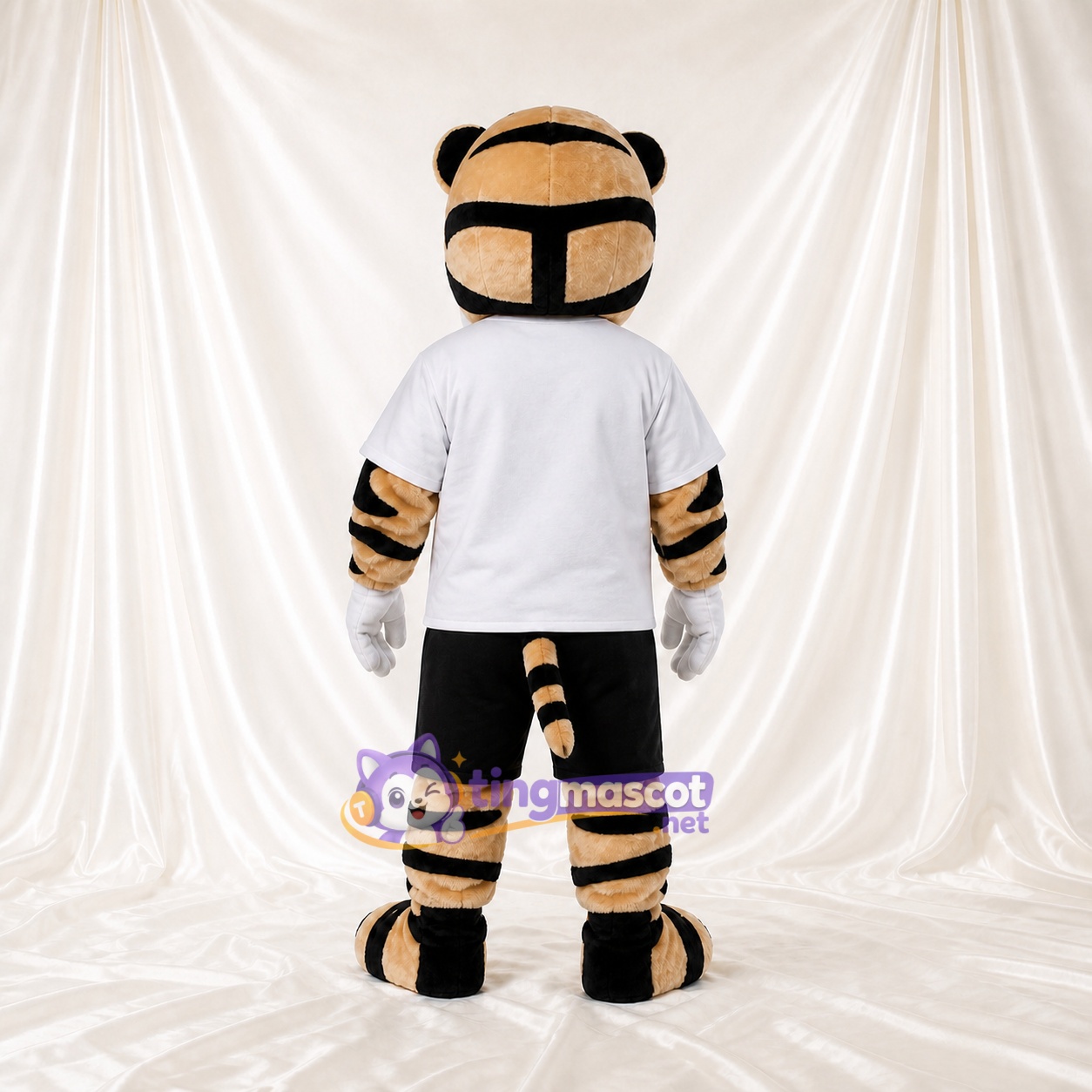 White Team Uniform Tiger Athlete Mascot Costume Full Body for Adults Sports White Team Uniform Tiger Athlete Mascot Costume Full Body for Adults Sports