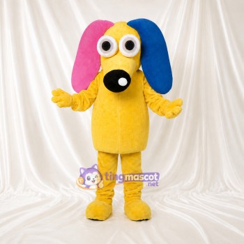 Chien de construction jaune Costume de mascotte intégral pour adultes Événements scolaires