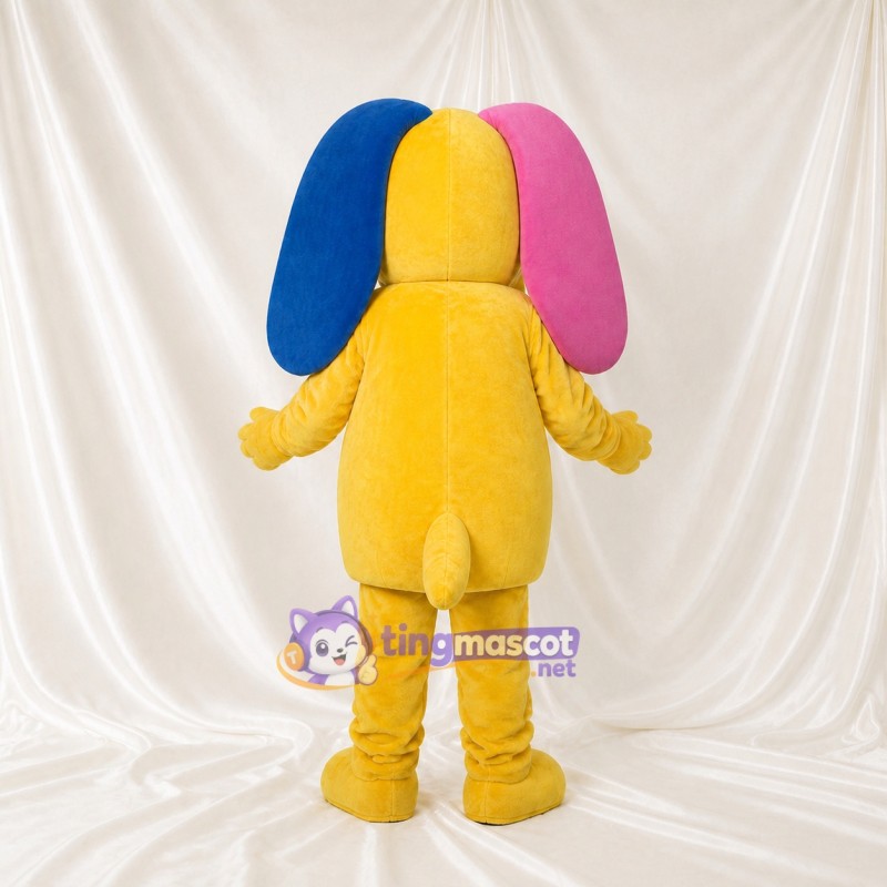 Yellow Construction Dog Mascot Costume Full Body for Adults School Events