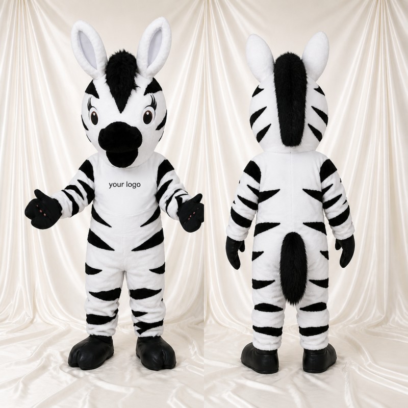 Zebra Mascot Costume Full Body for Adults School Events