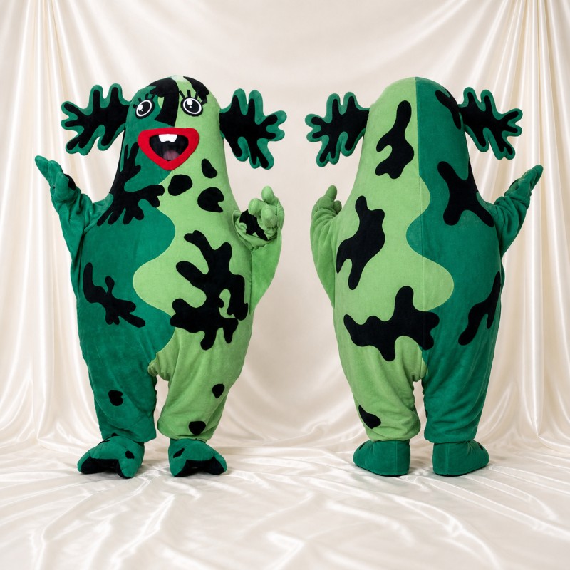 Green Pickle Monster Mascot Costume Full Body for Adults School Events