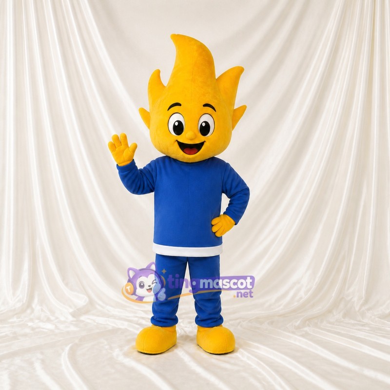 Flame Boy Mascot Costume Full Body for Adults School Events