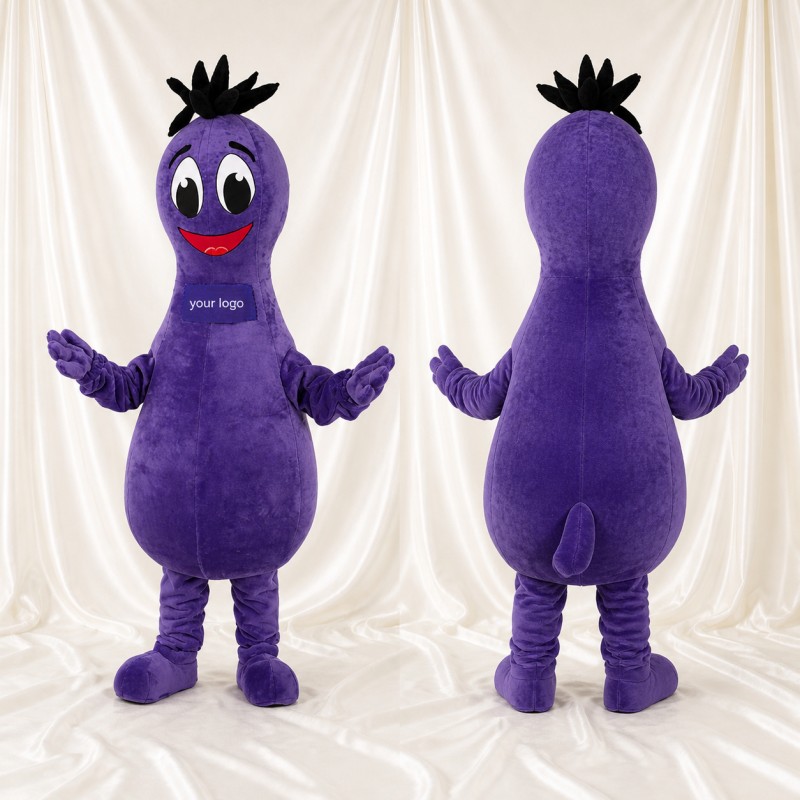 Purple Bean Monster Mascot Costume Full Body for Adults School Events