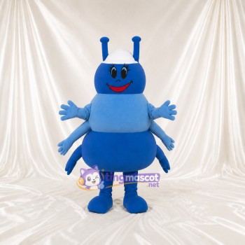 Blue and White Ant Mascot Costume Full Body for Adults School Events