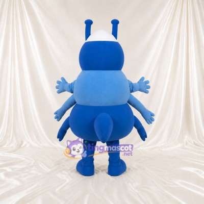Blue and White Ant Mascot Costume Full Body for Adults School Events
