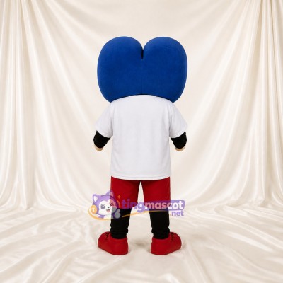 Heart Headed Boy Mascot Costume Full Body for Adults School Events