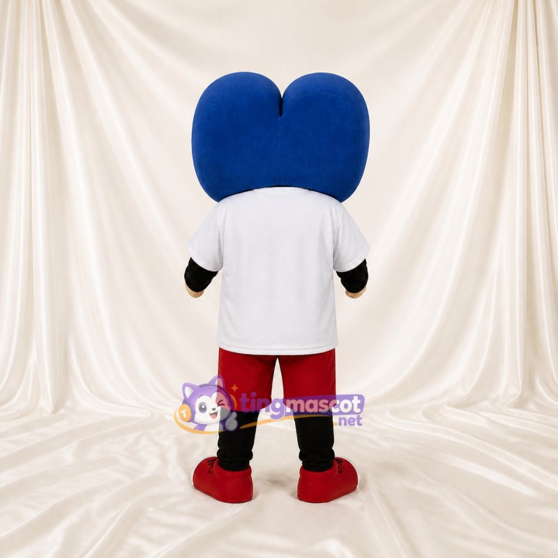 Heart Headed Boy Mascot Costume Full Body for Adults School Events