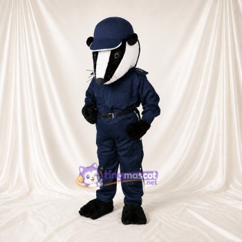 Blaireau Policier Bleu Marine Costume de mascotte intégral pour adultes Promotions