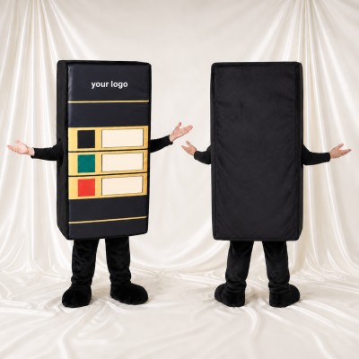 Black Vending Machine Mascot Costume Full Body for Adults Promotions