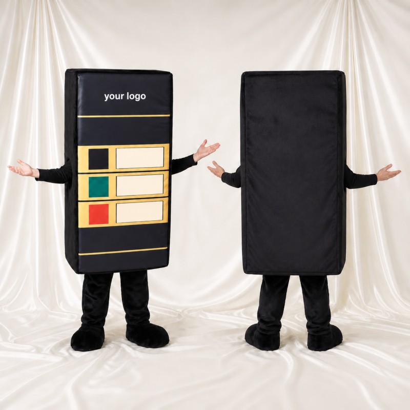 Black Vending Machine Mascot Costume Full Body for Adults Promotions
