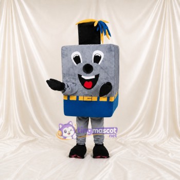 Police Block Mascot Costume Full Body for Adults Promotions