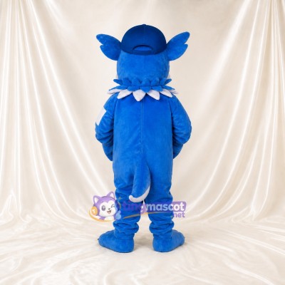 Blue Construction Dragon Mascot Costume Full Body for Adults School Events