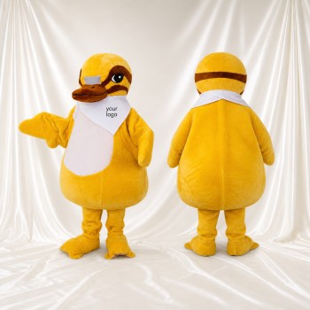 Canard de construction jaune Costume de mascotte intégral pour adultes Événements scolaires