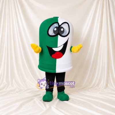 Green Capsule Character Mascot Costume Full Body for Adults Promotions