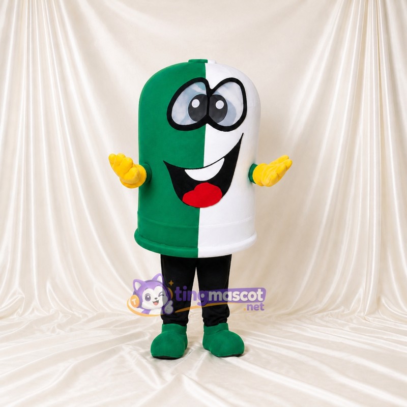 Green Capsule Character Mascot Costume Full Body for Adults Promotions