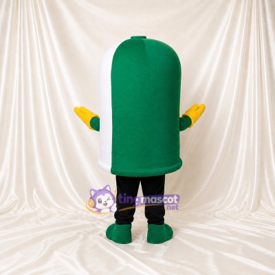 Green Capsule Character Mascot Costume Full Body for Adults Promotions