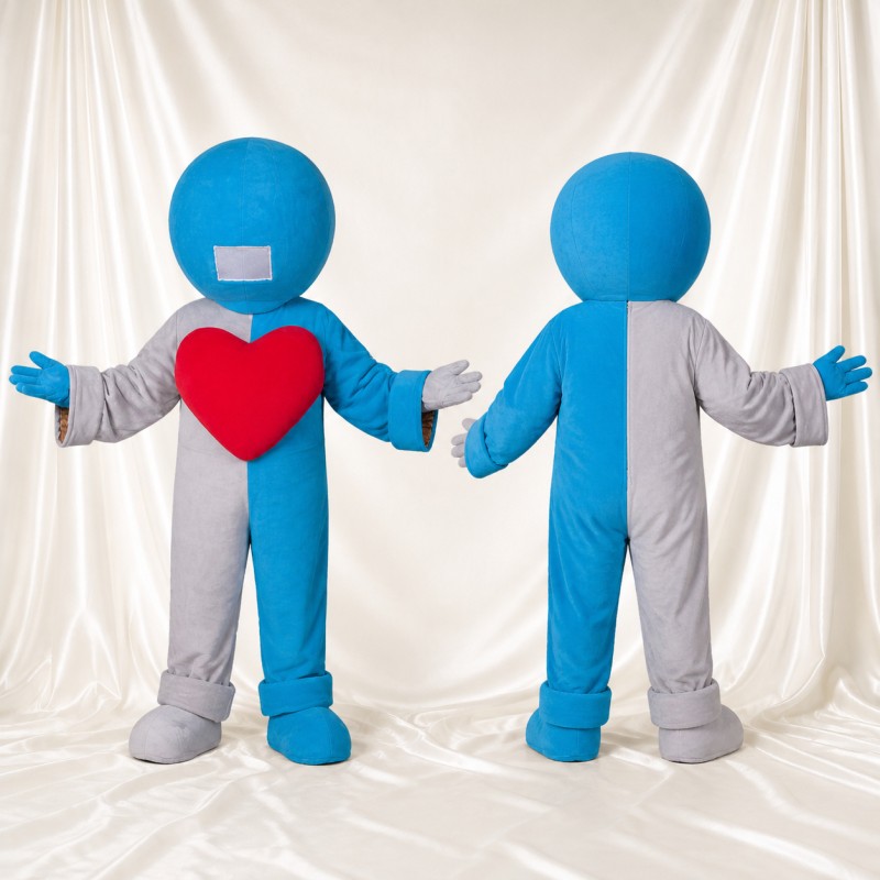 Heart Character Mascot Costume Full Body for Adults School Events