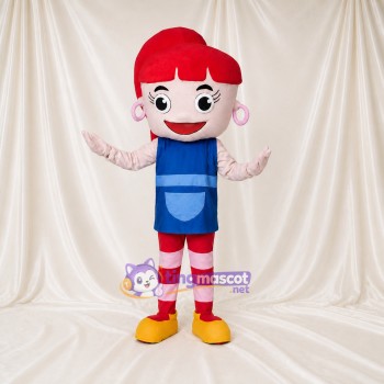 Fille Dessin Animé Rouge Costume de mascotte intégral pour adultes Événements scolaires